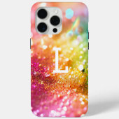 Moderne Regenboog Monogram Glitter Case-Mate iPhone Case (Achterkant)