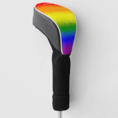 Moderne Regenboog Mozaïek Script Naam Golfheadcover (Schuin)