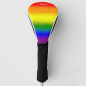 Moderne Regenboog Mozaïek Script Naam Golfheadcover (Voorkant)