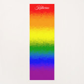 Moderne Regenboog Mozaïek Script Naam Yogamat (Voorkant)
