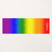 Moderne Regenboog Mozaïek Script Naam Yogamat (Voorkant (horizontaal))
