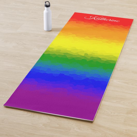 Moderne Regenboog Mozaïek Script Naam Yogamat (In situ)