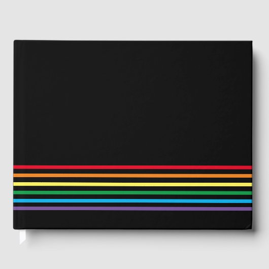 Moderne regenboog op zwart gastenboek (Voorkant)
