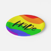 Moderne regenboog papieren bordje (Gekanteld)