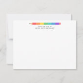 Moderne Regenboog Potlood Aangepaste Onderwijs- Notitiekaartje (Voorkant)