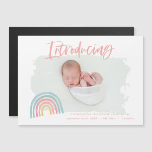 Moderne regenboog roze girly introduceert foto geb