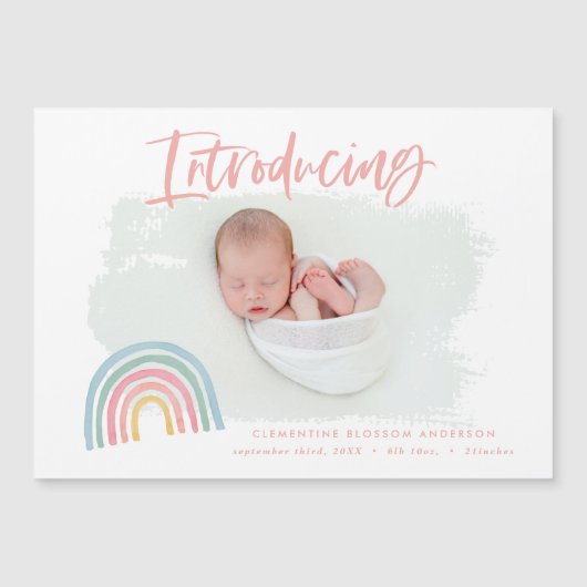 Moderne regenboog roze girly introduceert foto geb (Voorkant)