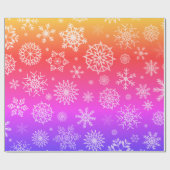 Moderne Regenboog Sneeuwvlokken Kerst Wrapping Pap Cadeaupapier (Vlak)