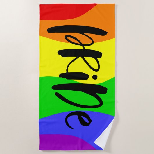 Moderne regenboog strandlaken (Voorkant)