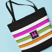Moderne Regenboog Strepen Monogram Tote Tas