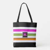 Moderne Regenboog Strepen Monogram Tote Tas (Achterkant)