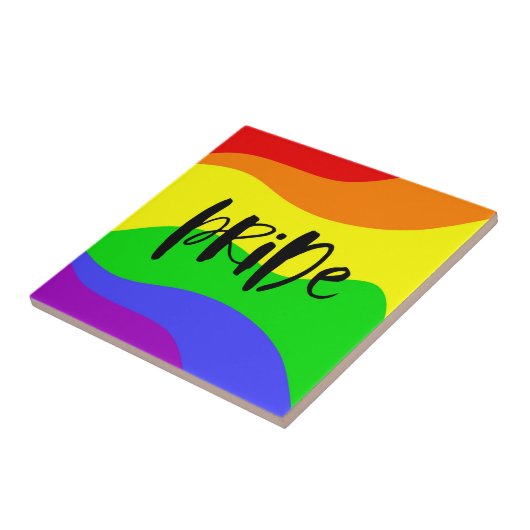 Moderne regenboog tegeltje (Zijkant)