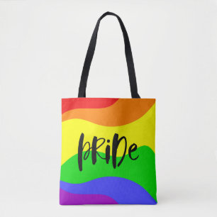 Moderne regenboog tote bag