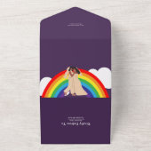 Moderne Regenboog Twee Bruiden LGBTQ Huwelijk All In One Uitnodiging (Buitenkant)