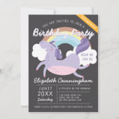 Moderne regenboog Unicorn virtuele feestdag Kaart (Voorkant)