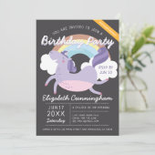 Moderne regenboog Unicorn virtuele feestdag Kaart (Staand voorkant)