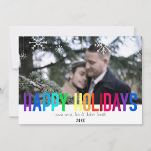 Moderne Regenboog Vakantie Fotokaart Feestdagenkaart