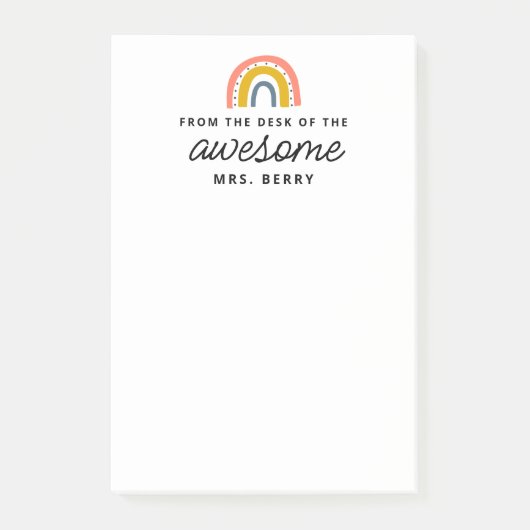 Moderne regenboog van de leerkracht post-it® notes (Voorkant)