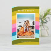 Moderne regenboog Vrolijk en helder Feestdagenkaart (Staand voorkant)