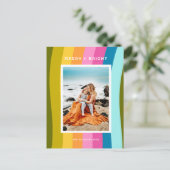 Moderne Regenboog Vrolijk en Helder Verticaal Feestdagenkaart (Staand voorkant)