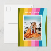 Moderne Regenboog Vrolijk en Helder Verticaal Feestdagenkaart (Voorkant / Achterkant)