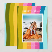 Moderne Regenboog Vrolijk en Helder Verticaal Feestdagenkaart (Voorkant / Achterkant)