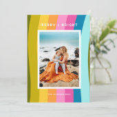 Moderne Regenboog Vrolijk en Helder Verticaal Feestdagenkaart (Staand voorkant)