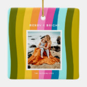 Moderne Regenboog Vrolijk en Helder Verticaal Keramisch Ornament (Achterkant)