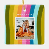 Moderne Regenboog Vrolijk en Helder Verticaal Keramisch Ornament (Voorkant)