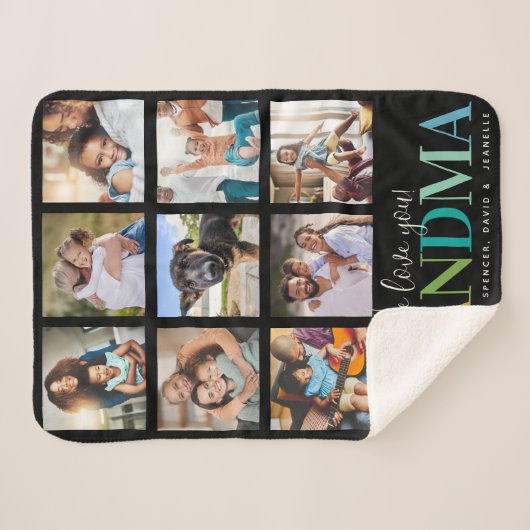 Moderne regenboog We houden van je kleinmafotocoll Sherpa Deken (Voorkant (horizontaal))