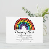 Moderne regenboog 'wijziging van plannen' uitgeste kaart (Staand voorkant)
