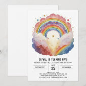 Moderne regenboog wolken verjaardag kaart (Voorkant / Achterkant)