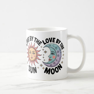 Moderne regenboog zon en maan koffiemok