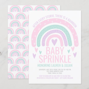 Moderne regenboogBaby shower Kaart