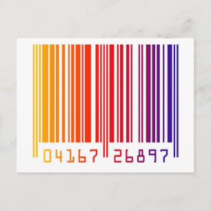 Moderne regenboogbarcode briefkaart