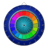 Moderne regenboogblauw dartboard-minimalisme dartbord (Voorkant)