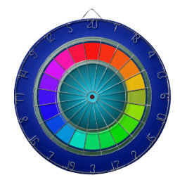 Moderne regenboogblauw dartboard-minimalisme dartbord