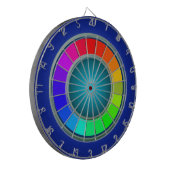 Moderne regenboogblauw dartboard-minimalisme dartbord (Voorkant Links)
