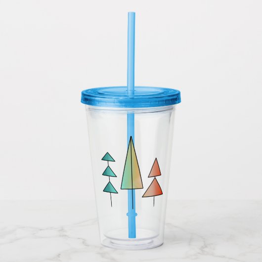 moderne regenboogbomen uit de middeleeuwse eeuw bl acryl drinkbeker (Voorkant)