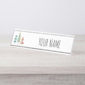 moderne regenboogbomen uit de middeleeuwse eeuw bl bureau naambordje (Voorkant)