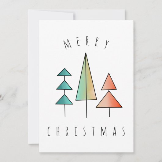 moderne regenboogbomen uit de middeleeuwse eeuw bl feestdagenkaart (Voorkant)