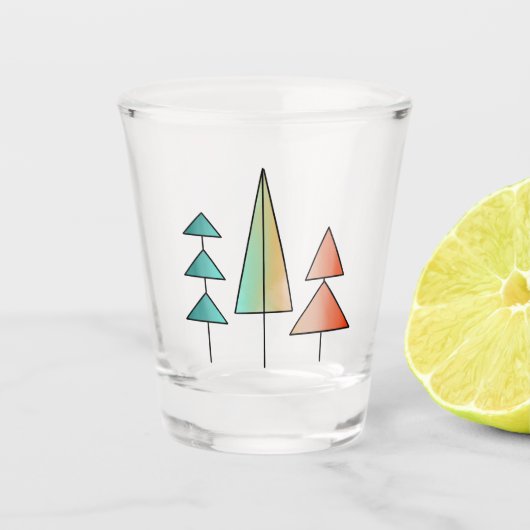 moderne regenboogbomen uit de middeleeuwse eeuw bl shot glas (Voorkant)