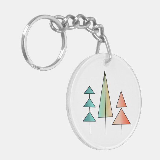 moderne regenboogbomen uit de middeleeuwse eeuw bl sleutelhanger (Voorkant Links)