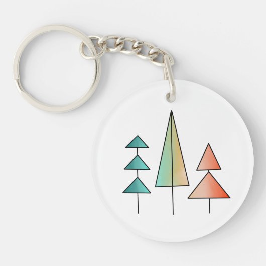 moderne regenboogbomen uit de middeleeuwse eeuw bl sleutelhanger (Voorkant)