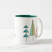 moderne regenboogbomen uit de middeleeuwse eeuw bl tweekleurige koffiemok (Voorkant rechts)