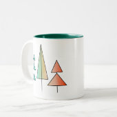 moderne regenboogbomen uit de middeleeuwse eeuw bl tweekleurige koffiemok (Voorkant links)