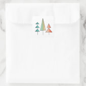 moderne regenboogbomen uit de middeleeuwse eeuw bl vierkante sticker (Tas)