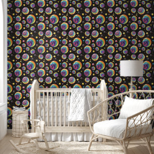 Moderne regenboogbubbels naadloze stijlvolle patro behang