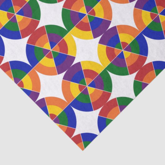 Moderne regenboogcirkel wit Star geometrisch patro Tissuepapier (Detail)