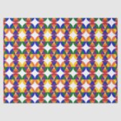 Moderne regenboogcirkel wit Star geometrisch patro Tissuepapier (Voorkant)